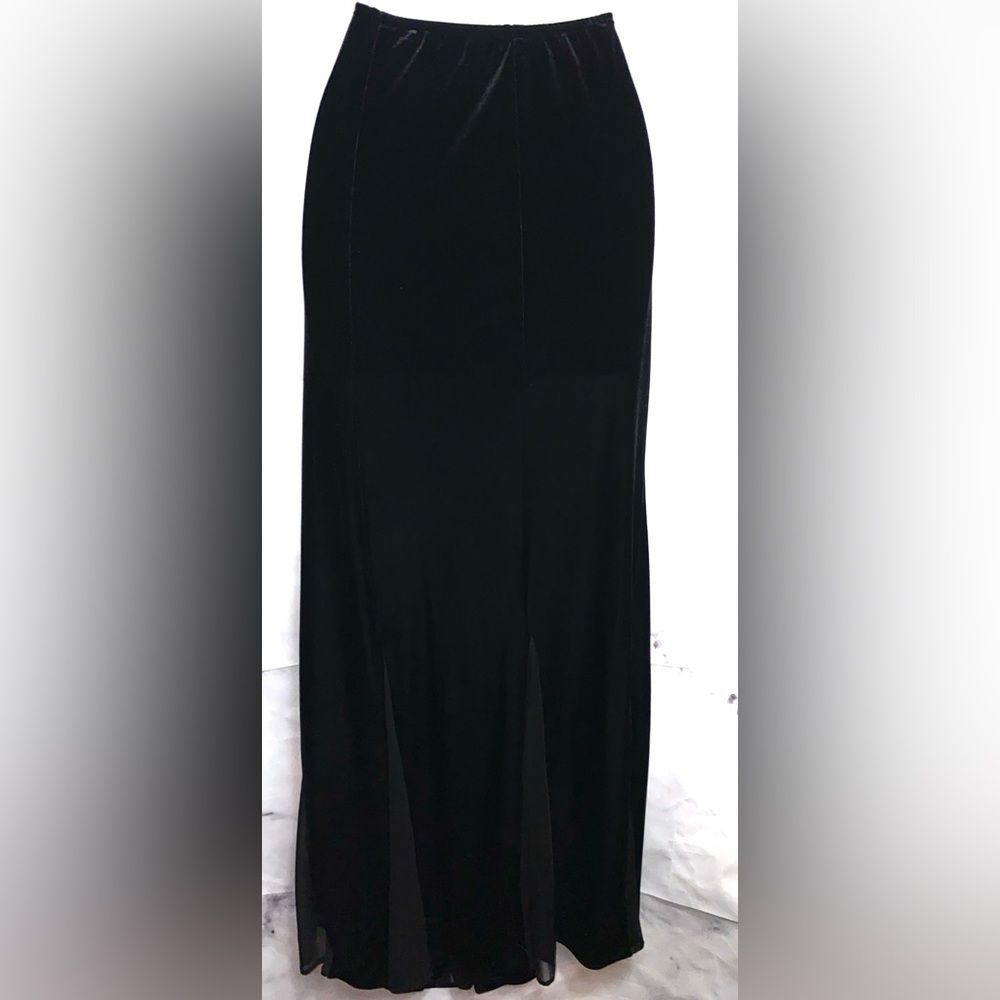 MSK womens size 5X Maxi Skirt Black Velour Pull On